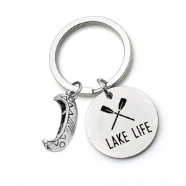 SEIRAA Keychain Life is Better at The Lake Retirement Keychain Gift for Lake Lover (life keychain)