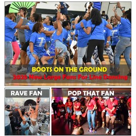 13inch Large Rave Fan Popping Fan Clacking Fans for Line Dancing,Hand Fans for Women Foldable,Boots on The Ground Fan,Portable for Outdoor,Wedding,Party,Decoration(Black,2 Packs)