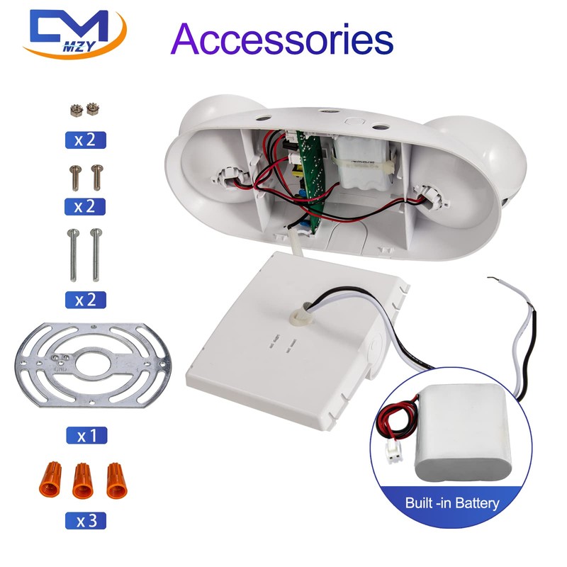 CM MZY Emergency Lights with Battery Backup,Commercial Emergency Light,Two Adjustable