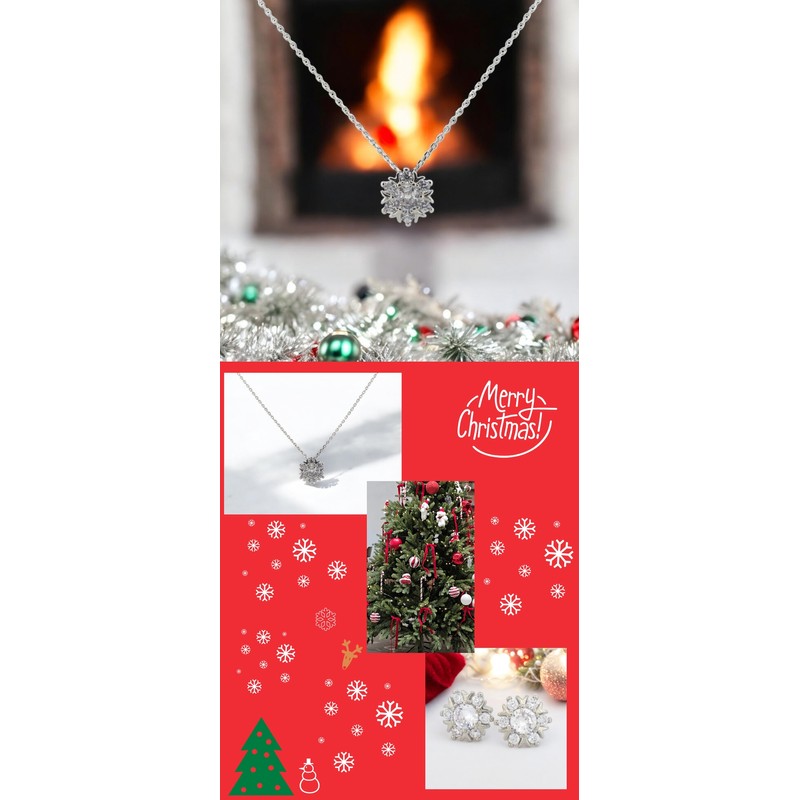 NEW Snowflake silver necklace and earrings SET NEW Snowflake silver