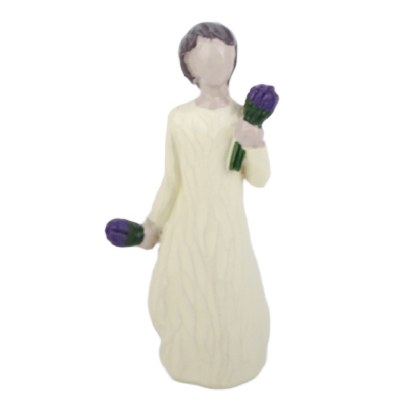 Willow Tree Girl Statue Hand Painted Resin Figures Flower Girl