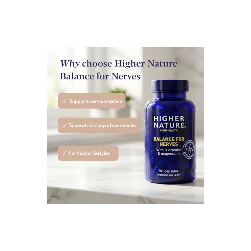 Higher Nature Balance for Nerves - B Vitamins & Magnesium