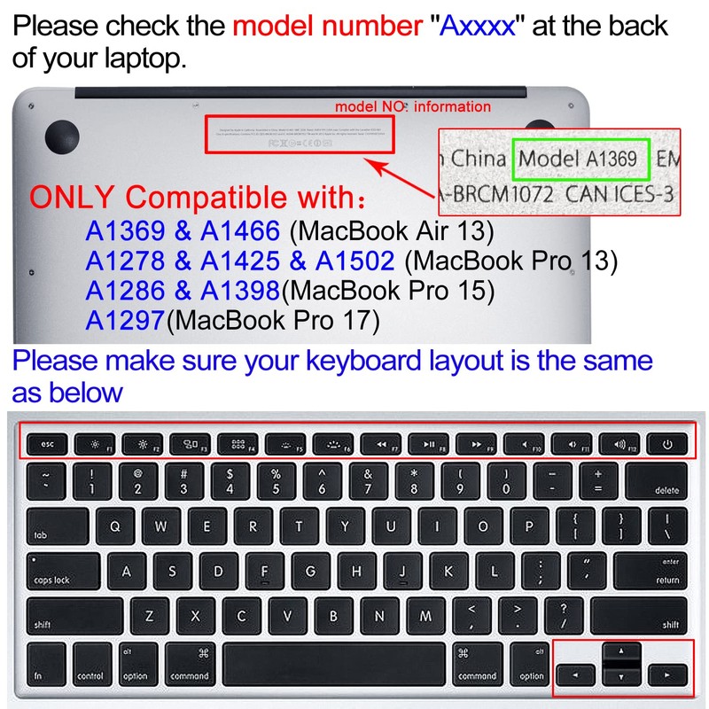 Sanfulin Silicone Keyboard Cover for Old MacBook Air 13 Inch