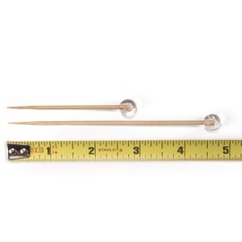 BambooMN Brand - Decorative Ball End Bamboo Picks - 3" (7.62cm) - Clear, 300pcs