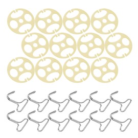 DUSCOKE 24PCS Car Seat Cover Plum Plate Metal Hooks, 12PCS Plastic Card Fixed Fastener Buckle & 12PCS Metal Fixing Hook Locking Clip, Vehicle Seat Covers Chucks Replacement Accessories (Yellow)