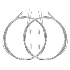 4 Pcs 2.1m Bike Brake Cable Gear Shifter Cable Wire Set, Stainless Steel Shifter Wire Kit with 4 End Caps, Replaceable Wires Inner Derailleur Wires Gear Shift Cables for Mountain Road Folding Bicycle