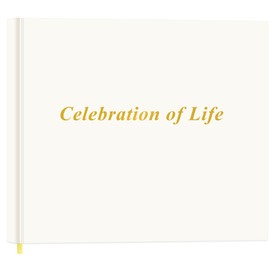 Funeral Guest Book for The Celebration of Life - in Loving Memory Book for Memorial & Funeral Services, 440 Guests Entries with Name & Address, Memory Book for Funeral Guest Registry, 9" x 7", Beige