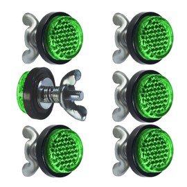 Green Reflectors Motorcycle License Plate Bolts and Nuts Mini Decorative M5 Screw Tag Bolt Round Reflective for Bike(6 Pieces) (Green)