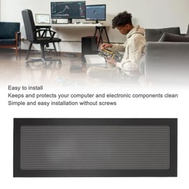 2pcs Magnetic Dust Filter PC, Computer Fan Filter Grills PVC, 4.72x14.17in Magnetic Frame PC Cooler Fan Dust Filter Fine Mesh for Fan Vent for Computer Cooler Fan (Black)