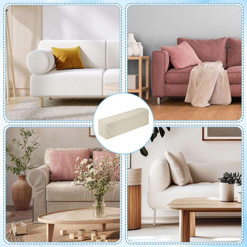 uxcell 2Pcs Twill Stretch Armrest Covers, Soft Armchair Slipcovers Couch