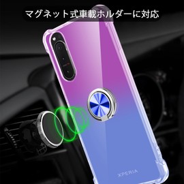 Aquos Sense7 Case with Ring Clear Transparent TPU Shockproof SH-53C SHG10 SH-M24 Cover Anti-Fingerprint 360° Rotation Yellowing Prevention Thin US Military MIL Standard Car Holder Compatible Mobile
