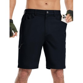 TBMPOY Men's Golf Shorts 9" Lightweight Quick Dry Hiking Cargo Shorts Casual Travel Outdoor with 4 Pockets Navy Blue 36