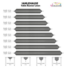 SANLEHAUSE Table Runner Grey 40 x 250 cm Modern, Hollow Table Runner Linen for Table Decoration, Machine Washable, Plain for Dining Tables, TV Cabinets, Kitchens, Rooms