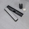 SaniteModar Linear Shower Drain, Black Shower Drain 12 inch with