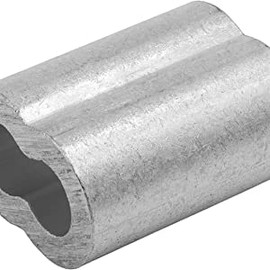 Swage Right MIL-SPEC Thin Wall Aluminum Swage Sleeves Clip & Ferrules (1/8 inch) – Oval Duplex Wire Rope Cable Crimping Loop Fittings (Pack of 300)