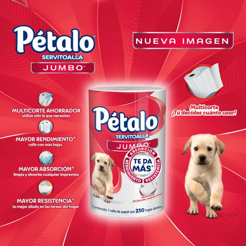 Pétalo Jumbo Multicorte Servitoalla, 1 Rollo De 230 Hojas Dobles