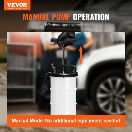 Fluid Extractor Pneumatic or Manual Oil Change Vacuum Pump 1.74Gallon/6.5