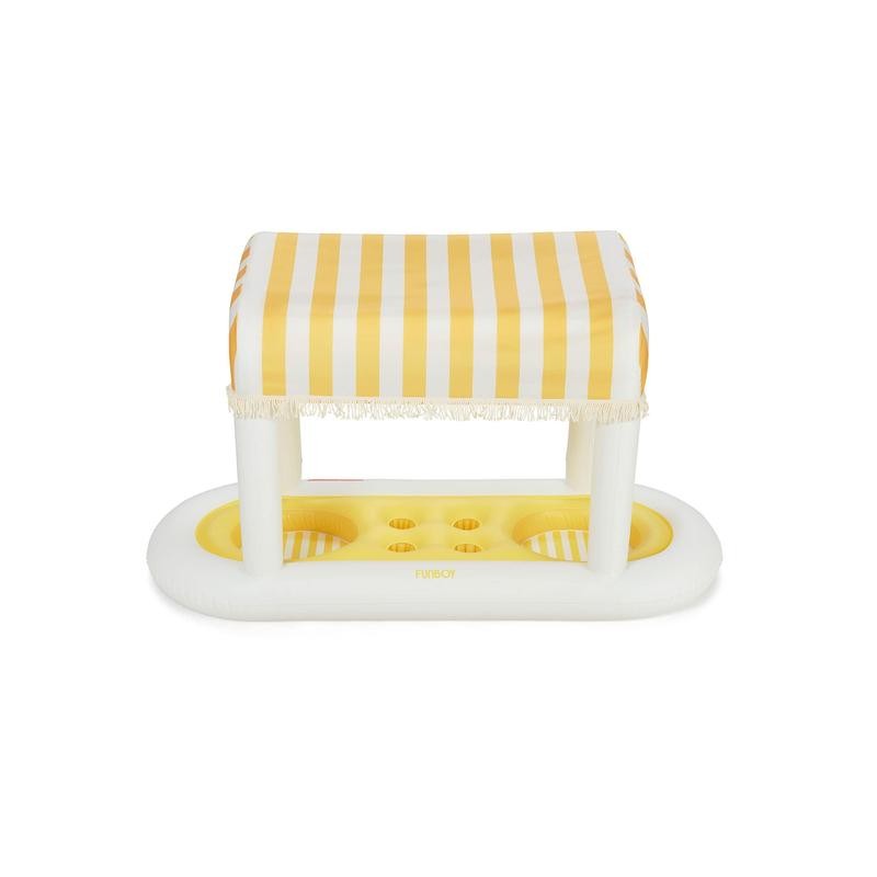 funboy Yellow & White Striped Floating Cabana Bar - A