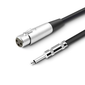 LoongGate Microphone Cable XLR Female to 1/4 Inch 6.35 mm TS Mono Plug Unbalanced Interconnect Cable for Amplifiers, Instruments etc. (3 M/10 ft)