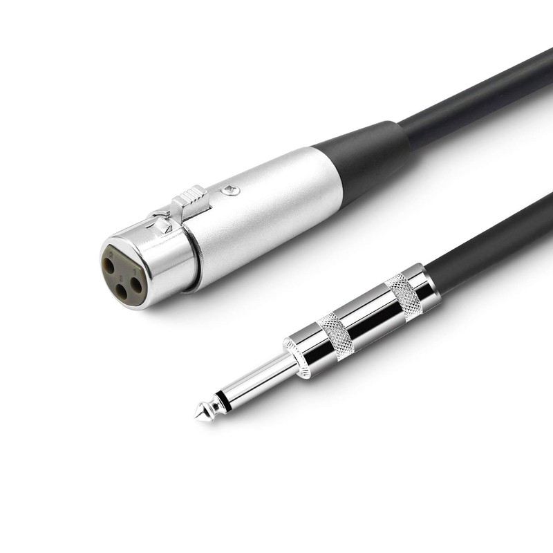 LoongGate Microphone Cable XLR Female to 1/4 Inch 6.35 mm