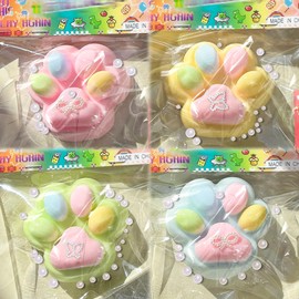 XPQKDC 4Pcs Taba Squishies Cat Paw, Stress Relief Fidget Squeeze Toys for Adults Kids, Cute Kawaii Soft Sensory Toys, Handmade Silicone Sticky Toys, Party Favor Gift & Anxiety Relief Stress Toys