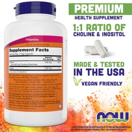 Now Choline & Inositol, 180 Vegetarian Capsules (Pack of 2)
