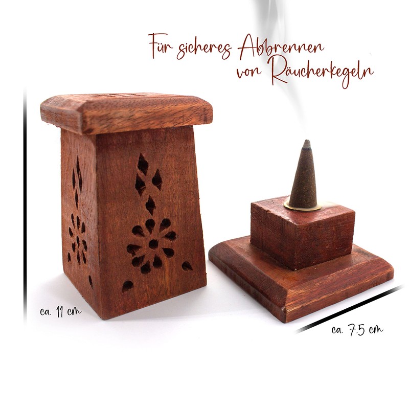 Rose Wood Incense Cone Tower Incense Cone Holder Box Suitable