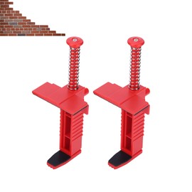 Brick Liner Runner Wire Drawer, 2 Pack Clip Masonry Wire Drawer Leveling Measuring Tool, Bricklaying Pullers Line Stretchers, Engineering Accessory for The Bricklayer(Red)