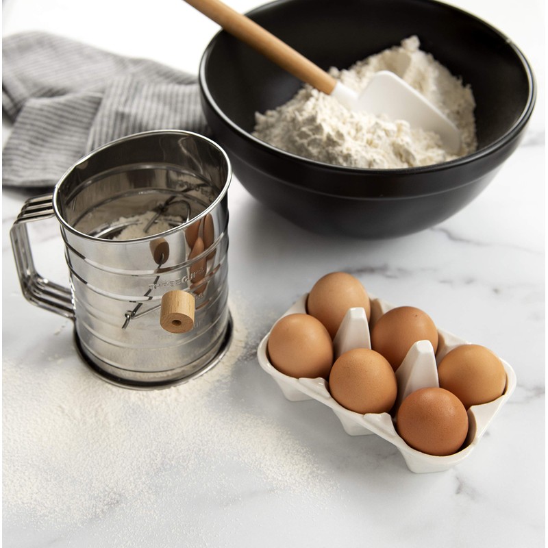 Nordic Ware Flour Sifter, 3-Cup Stainless Steel Flour Sifter, Rotary