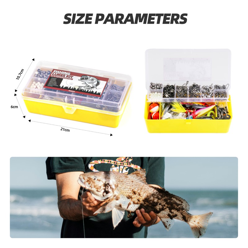393PCS Fishing Lures Kit - Fishing Tackle Box Set Complete