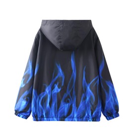 WELAKEN Lightweight Hooded Jacket for Boys Kids & Toddler II Boys' Print Water-Resistant Jacket