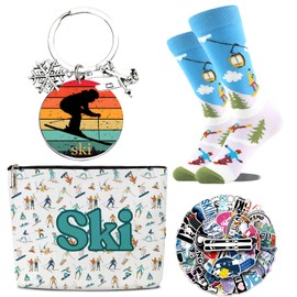 CORNER RUNNER 4Pcs Ski Gifts for Skiers, Funny Skier Accessories for Snow Sports Lovers, Ski Themed Gifts for Birthday Christmas Winter