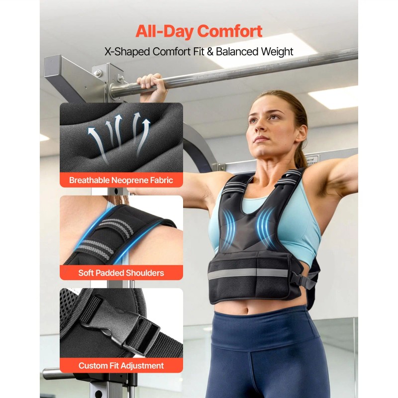 24-40 Lbs Adjustable X Shape Body Weight Vest Set Comfortable