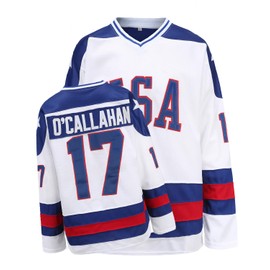 Youth Hockey Jersey of USA 1980 Olympic Team Jerseys #17 Jack O'Callahan Stitched Letters and Numbers White S-L