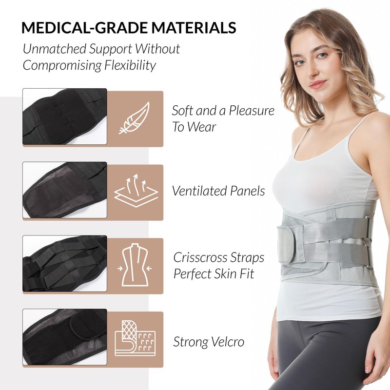 NEOtech Care Adjustable Back Support with Double Adjustment Straps -