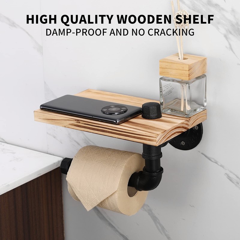 Livabber Industrial Pipe Toilet Paper Holder - Vintage Style DIY