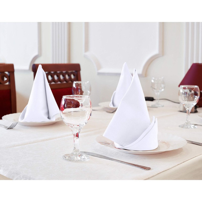 Utopia Kitchen White Cloth Napkins [12 Pack, 18x18 Inch] Absorbent