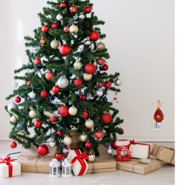 Angel Night Light - Praying Angel with Red Mercury Type Glass Dress - Gold Accent on Halo & Wings - 6.25" H