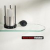 JQK Bathroom Glass Shelf Black, Tempered Glass Shower Storage 20