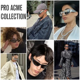 Pro Acme Wrap Around Fashion Sunglasses for Men Women Oval Sports Shades Outdoor Youth Baseball Glasses UV400 (Grey Frame | Black Lens & Silver Frame | Silver Mirrored Lens)
