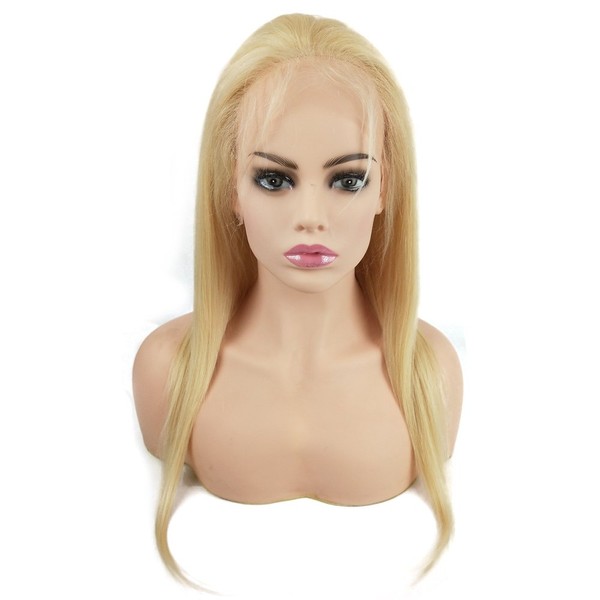 Mila Real Hair Wig, Blonde 613# Glueless Lace Front Wig, Straight, 100% Remy Human Hair, Blonde Lace Wig, 130% Density, 45 cm