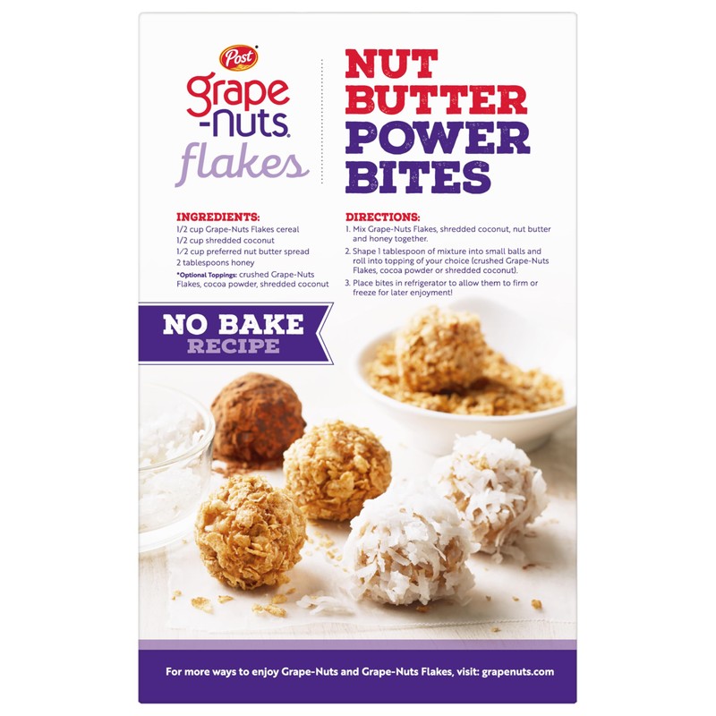 Grape-Nuts Flakes Breakfast Cereal, Crispy Whole Wheat and Barley Cereal,