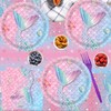 POPOYU 37-Piece Mermaid Party Tableware Set, Mermaid Birthday Decoration with