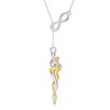 HUKKUN Sterling Silver Infinity Lariat Hug Necklace Couple Hugging Pendant