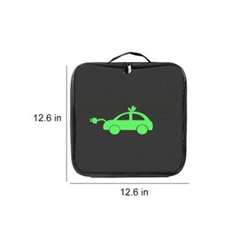 Kiuiom Charging Cable Bag, Electric Car, Non-Slip, Storage Bag for EV Charging Cable, Jumper Cable Bag, Boot & Charging Cable Organiser, Cable Bag for E-Car Bag Boot, black