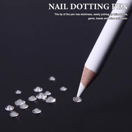 FRCOLOR 12pcs Diamond Dotting Pen White Charcoal Pencils Wax Pencil Pen Nail Art Point Pen Diamond Pick Manicure Tools Gems Drilling Pen for Diamond