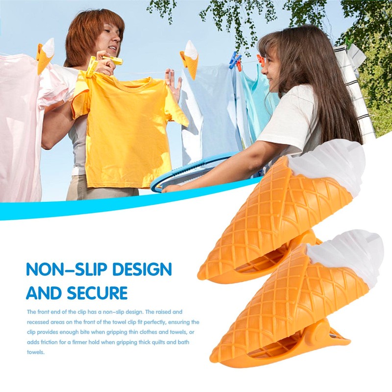 GWAWG 2 PCS Ice Cream Shaped Durable Quilt Towel Clip