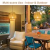 HMVPL Battery Operated Chandelier with Hook, Bamboo Outdoor Battery Operated
