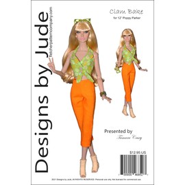 Designs by Jude Clam Bake Doll Clothes Sewing Pattern for 12" Poppy Parker Integrity Dolls