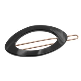 France Luxe Narrow Oval on Tige Boule Barrette - Nacro Black